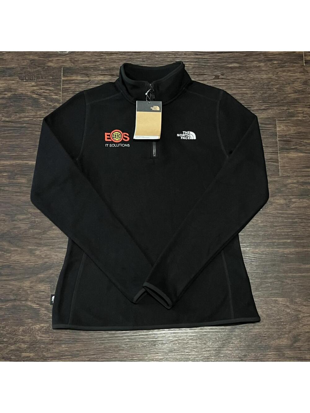 NWT The North Face Womens 100 Glacier 1/4 Zip Fleece Black Size Medium